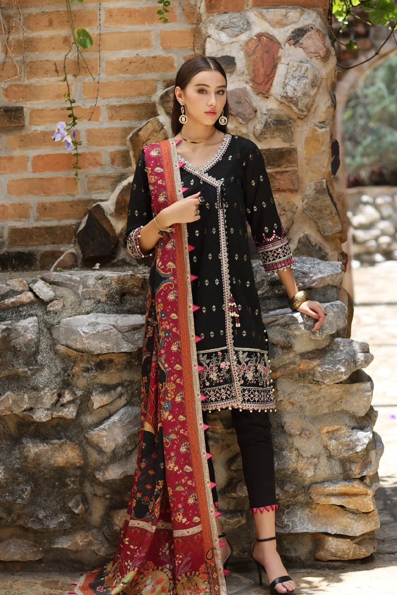Noor by Saadia Asad Embroidered Karandi - D9