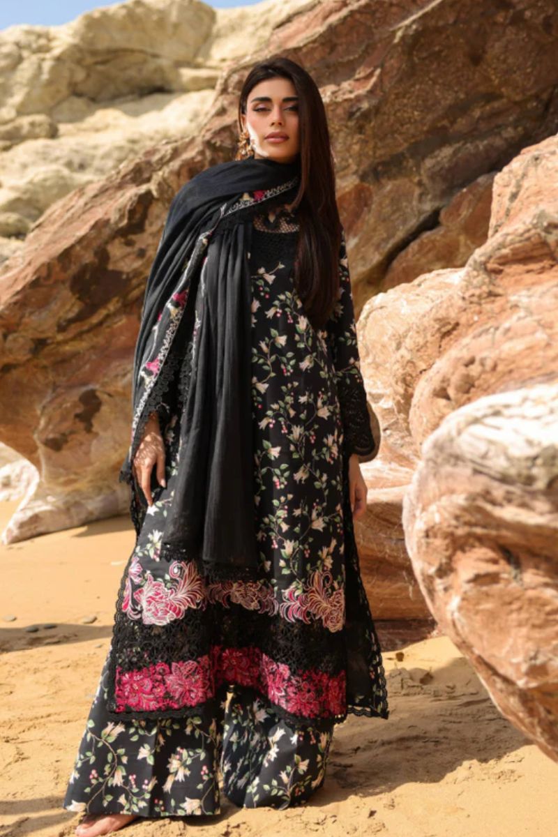 Manara By Maria Luxury Lawn - BLACK PEARL