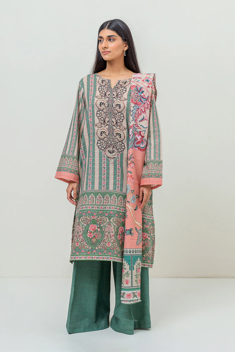 Beechtree Printed Khaddar 2 Pc - LINEAGE LEAF