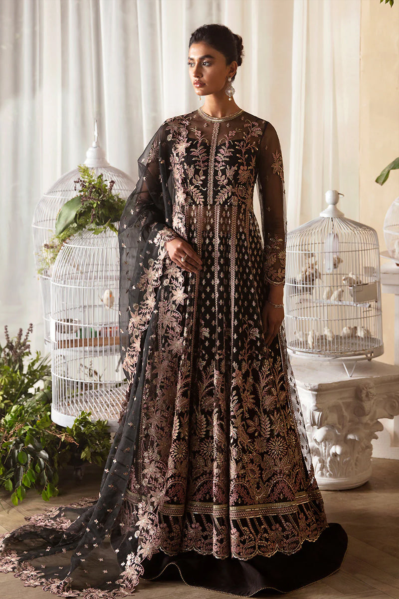 Afrozeh La Fuchsia Embroidered Net - ALF-09 Kaya