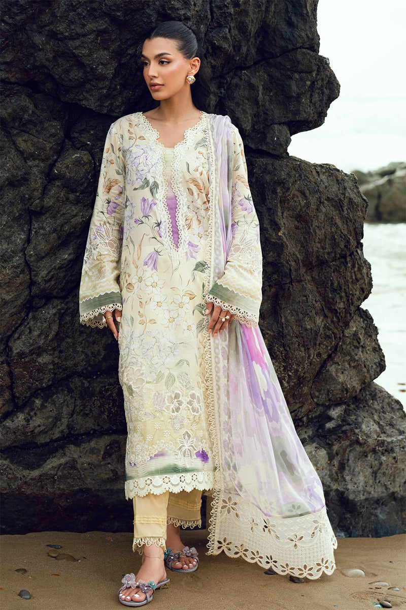 Nureh Gardenia Emb & Printed Lawn'26 - NSG-197