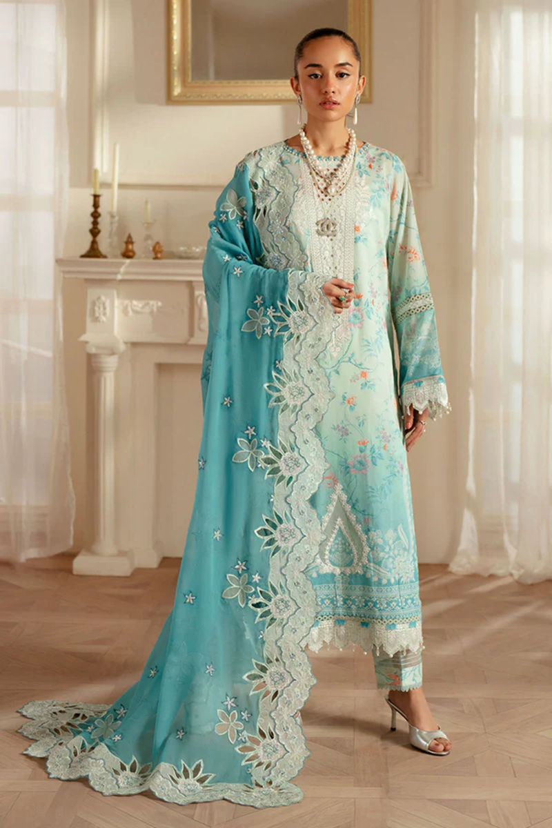 Nureh Embroidered printed lawn FE-06