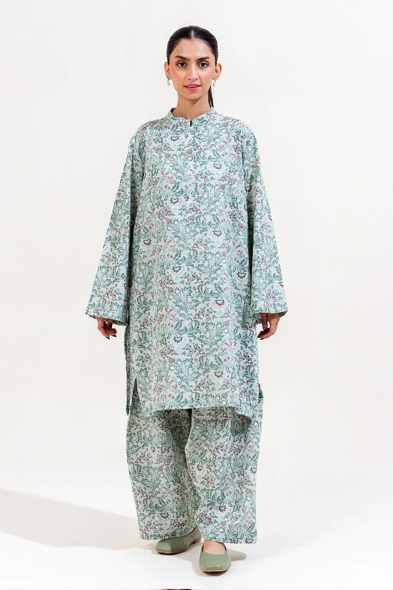 Beechtree Printed Khaddar 2 Pc - JACOBEAN PEARL