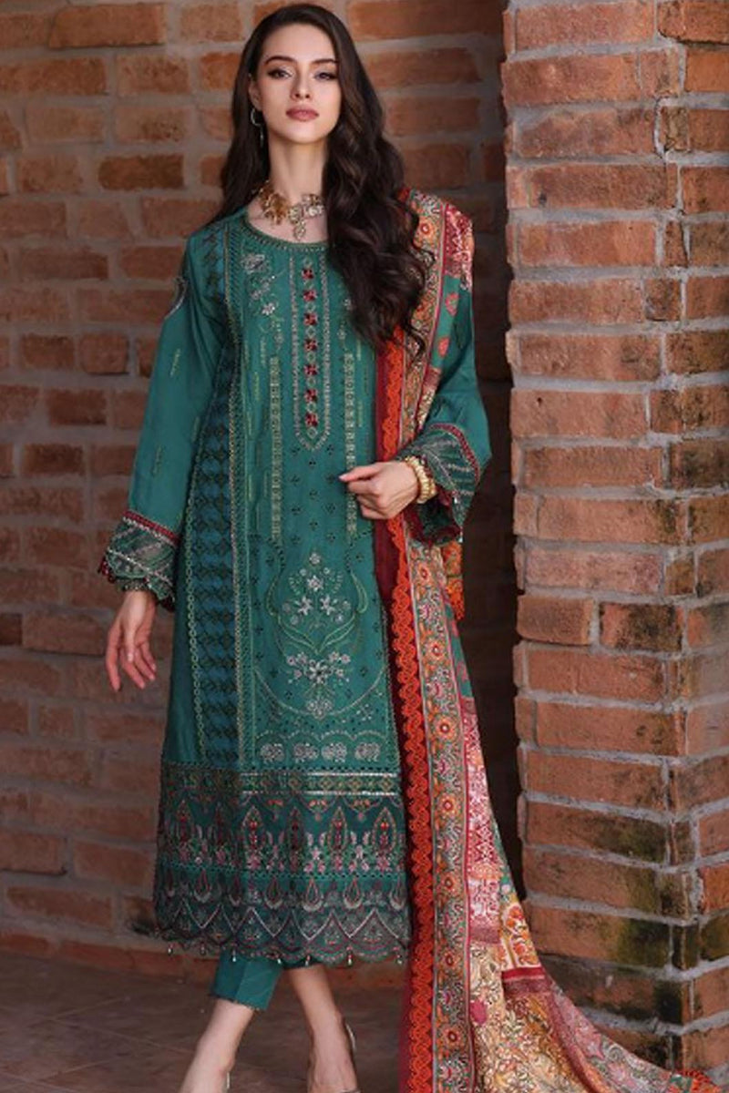 Noor By Saadia Asad Embroidered Linen Suits - D8