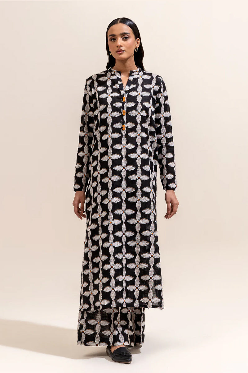 Beechtree Printed Khaddar 2 Pc - MONOCHROME BLISS