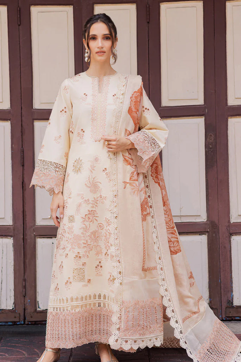 Marjjan Carnation Emb Lawn'25 - MBL-16 A (ALMOND SKIN)