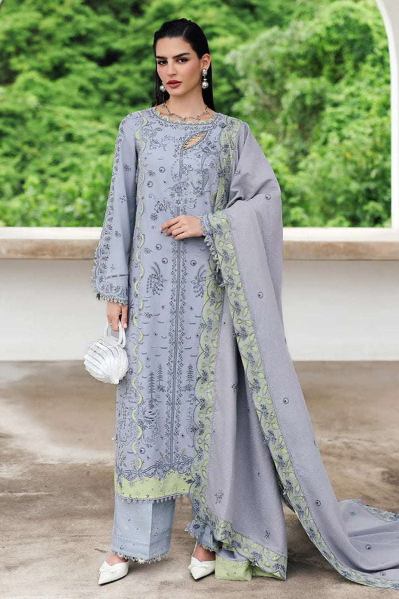 Qalamkar Qline Embroidered Linen - KL-13 SAAHIL