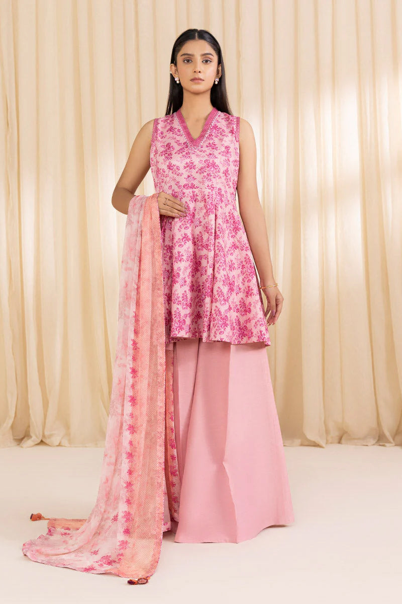 Sapphire Silk 3 Pc Printed Silk Suit - SG24V7-1LSC