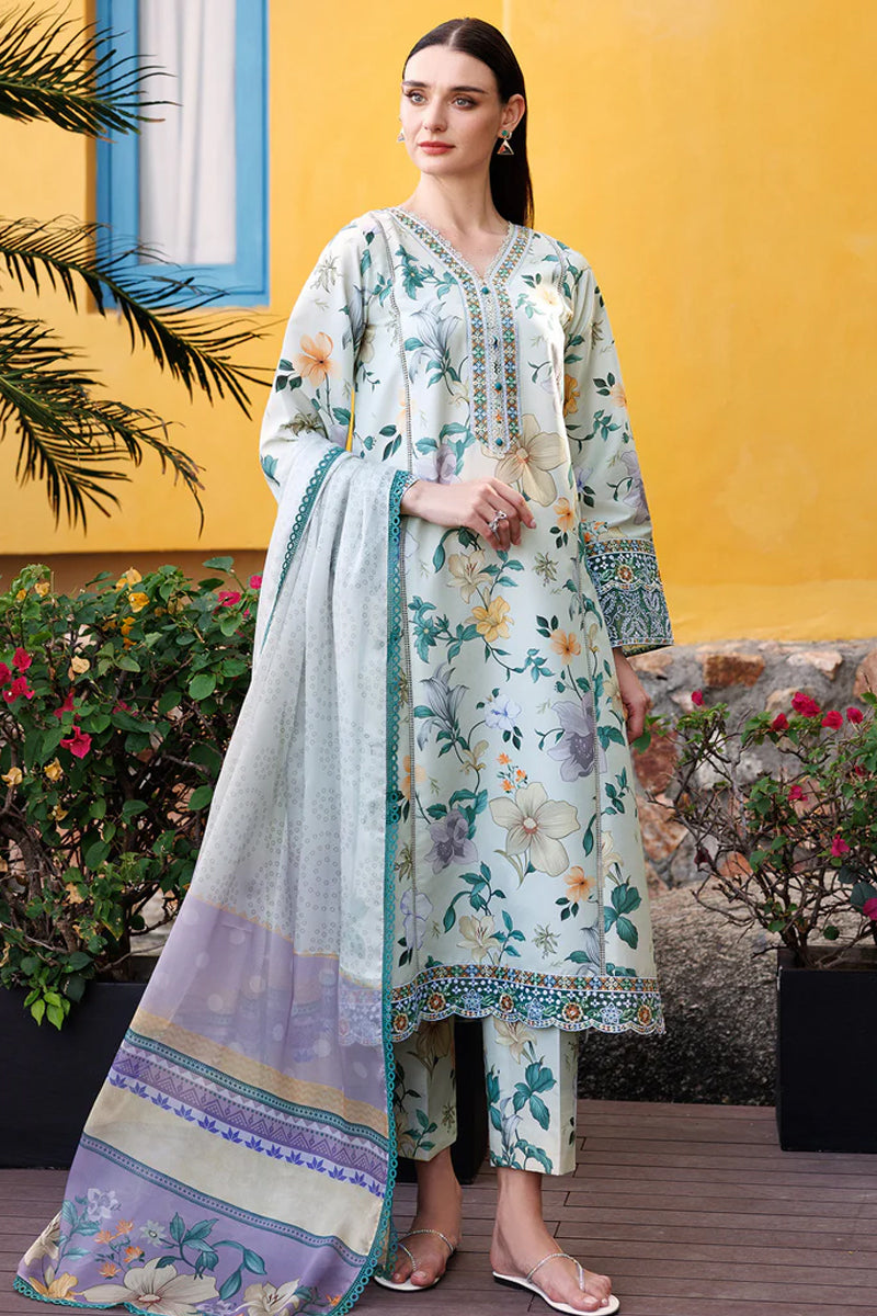 Farasha Printed Essentials'25 - Aqua Sparkle