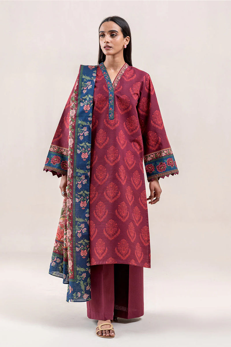 Beechtree Printed Khaddar - BRICK TALE