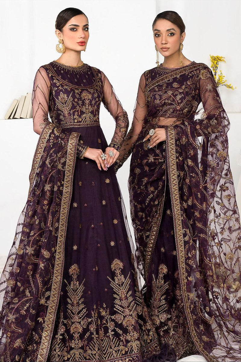 La Celeste By Zarif Embroidered Net - ZLC 06 Lavender