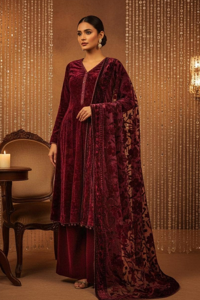 Nazakat by Mahees Printed Velvet'26 - ML-03