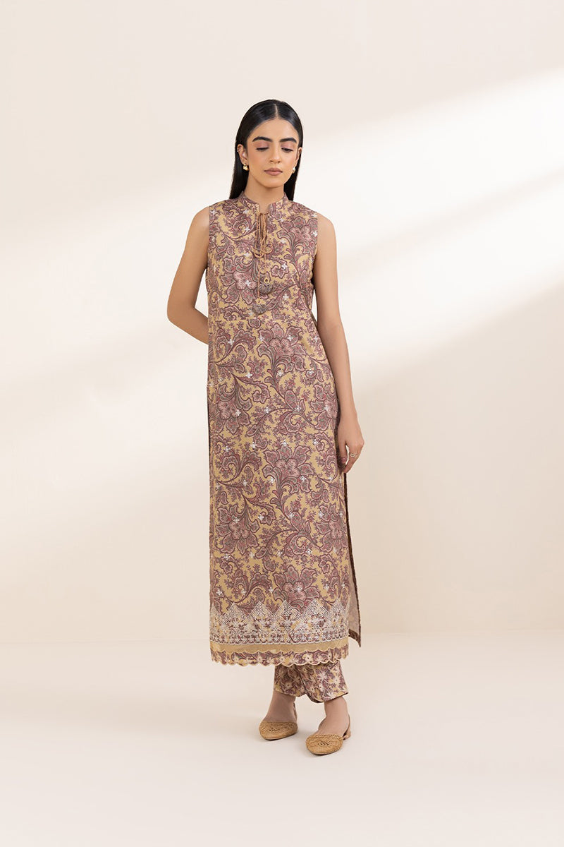 Sapphire Daily 2 Pc Emb Cambric Suit - DY24V8-2