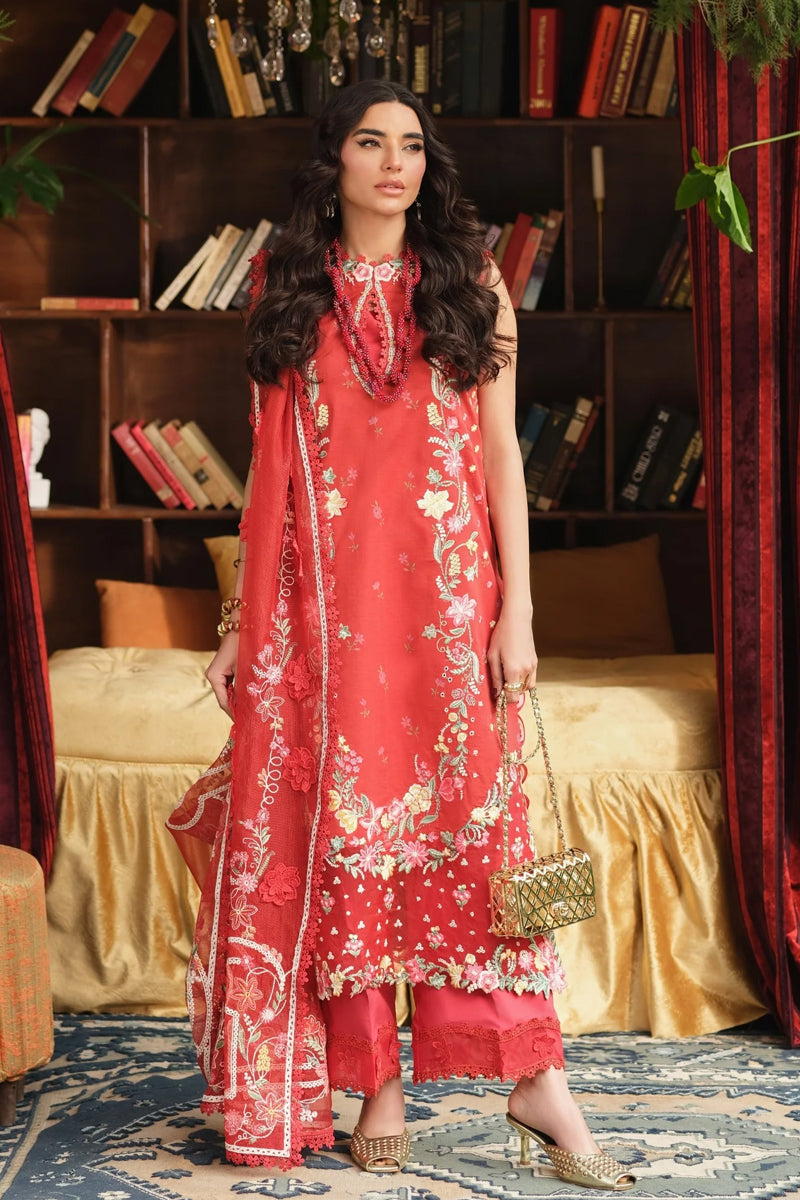 Maryam Hussain Luxury Lawn'26 - Crimson