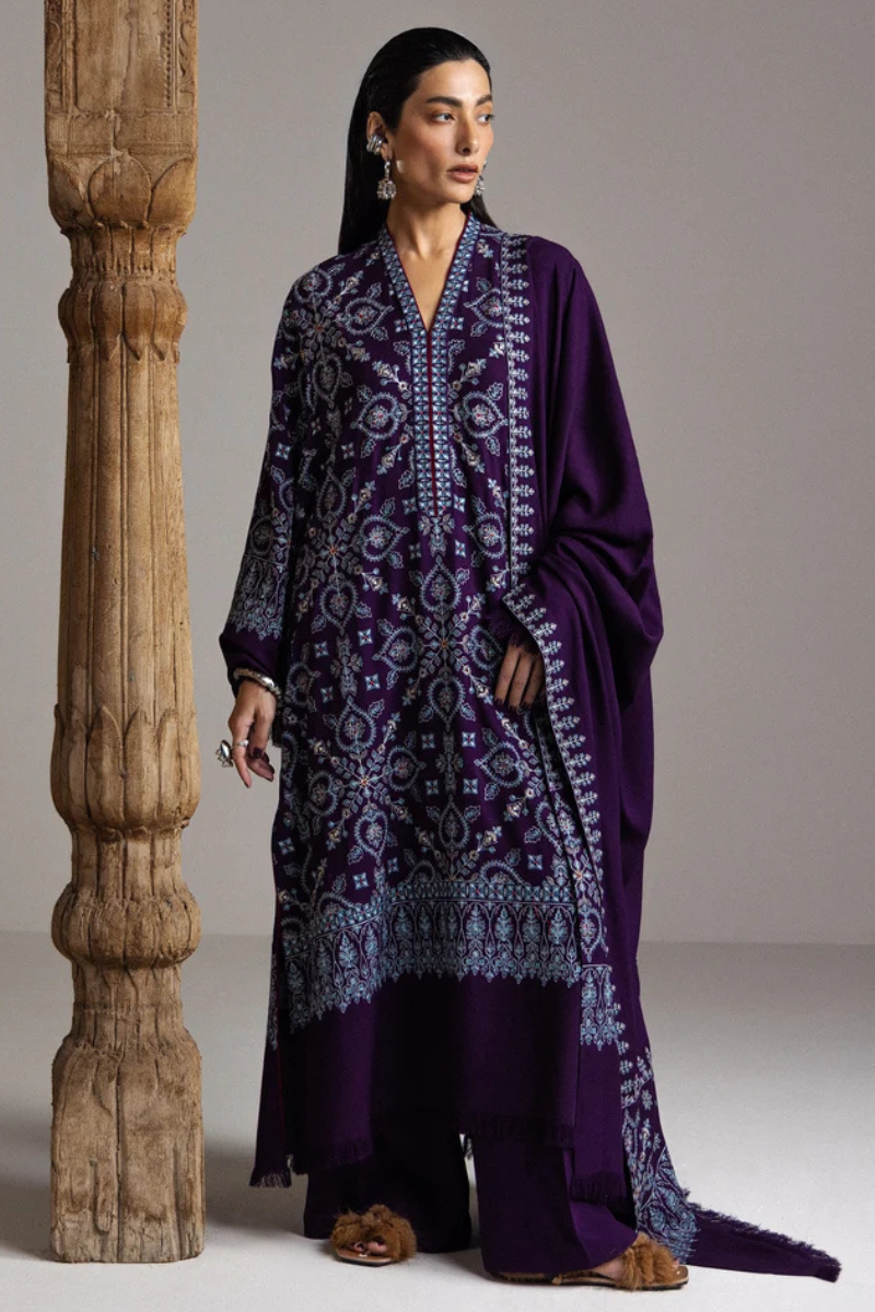 Zara Shahjahan Saraab Winter'26 - BANAFSHA-D10