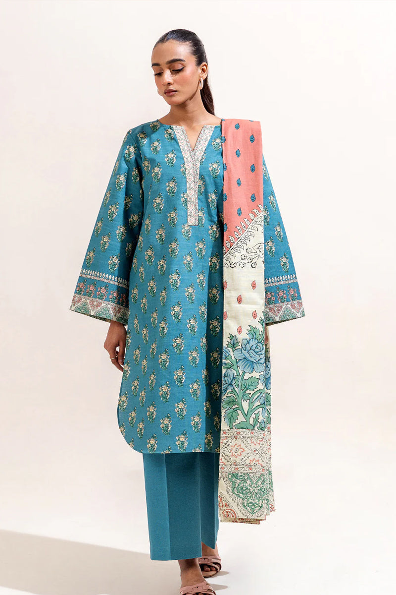 Beechtree Printed Khaddar - MEDITERRANIAN TIDE