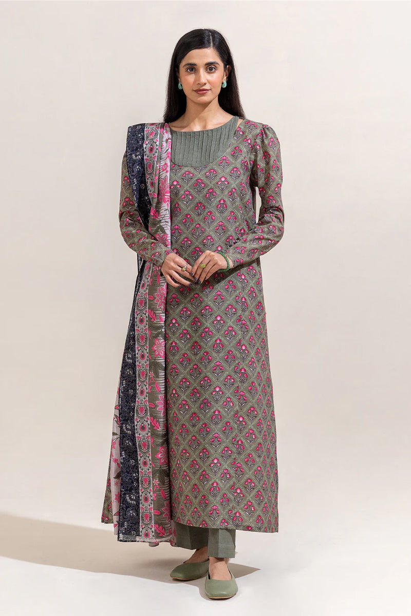 Beechtree Printed Khaddar - SAGE BLOOM