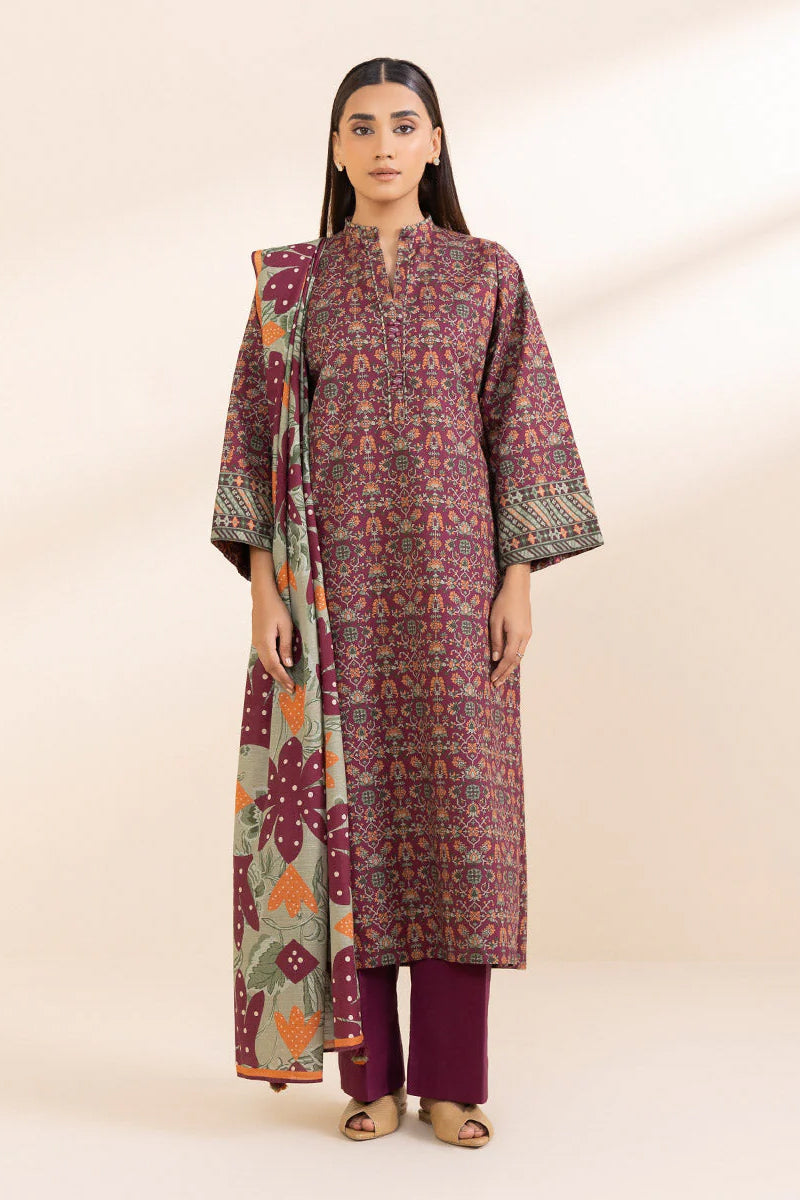 Sapphire Daily 3 Pc Printed Dobby Suit - DY24V9-20