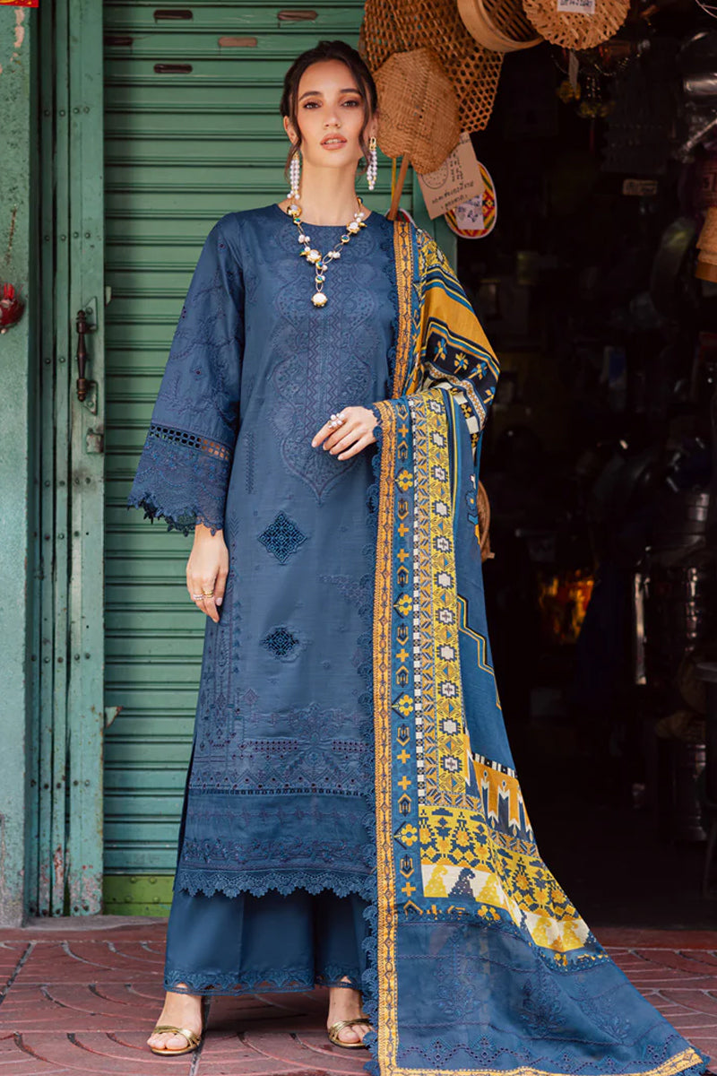 Marjjan Carnation Emb Lawn'25 - MBL-13 A (TEAL BLUE)