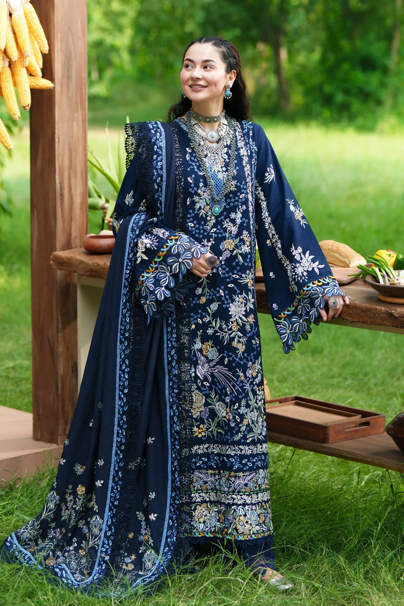 Maryam Hussain Winter Shawl'26 - Indigo