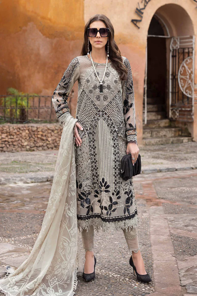 Maria.B - Embroidered Paper Cotton Suit | D-2510-B